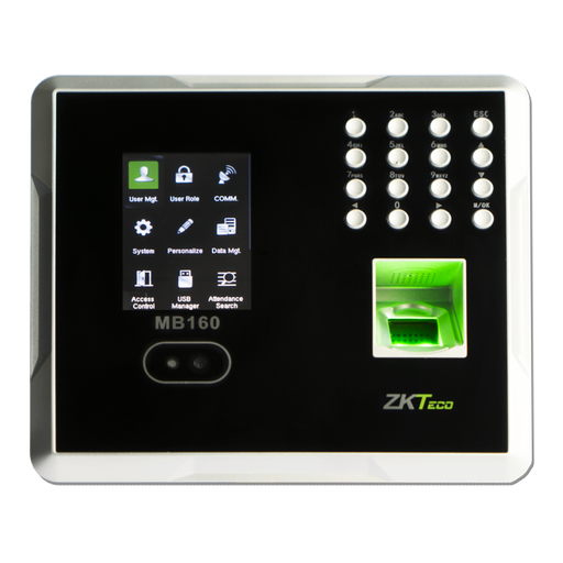 Reloj de asistencia ZKTeco MB160 ADMS – rostro y huella